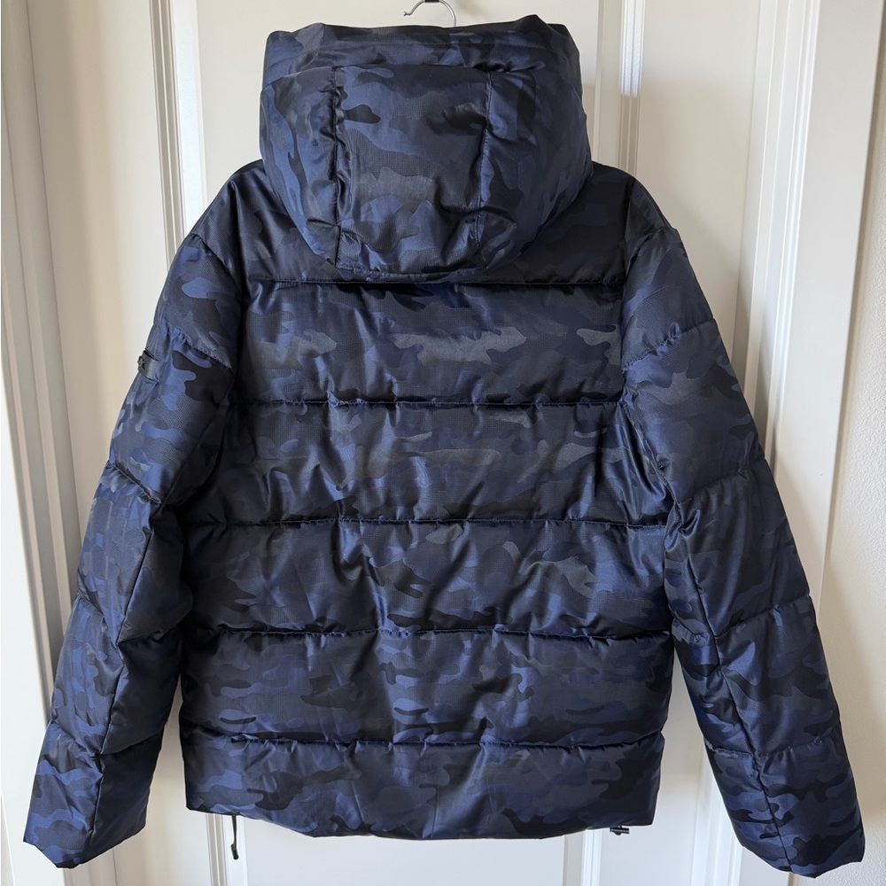 Michael Kors Navy Camouflage Quilted Puffer Jacket-Water/Cold Resistant -M - Picture 3 of 16